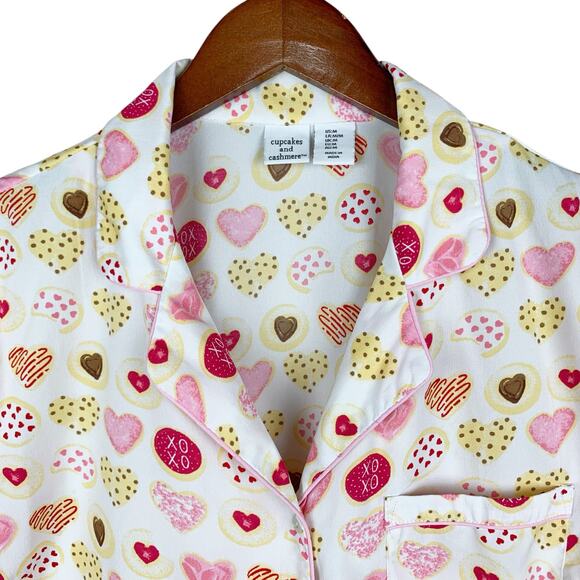 Cupcakes and Cashmere Pajama Set Lounge Pink Donut Pattern Shorts Women's M - Picture 2 of 9